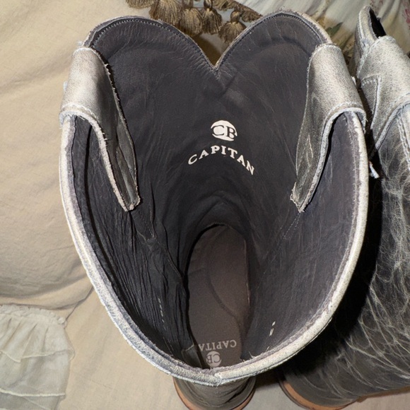 Men's Gray Leather Boots - Picture 4 of 6